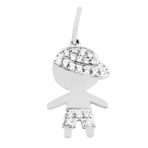 Colgante nene new con piedras blancas, platabella