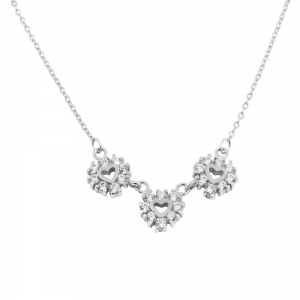 Conjunto tres corazones piedras blancas