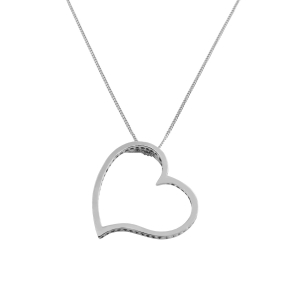 Conjunto corazon Araceli sin piedra, blanco. Diámetro 2,7 aprox