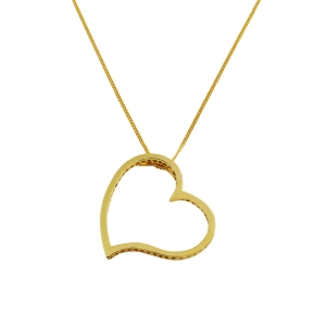 Conjunto corazon Araceli sin piedra, amarillo. Diámetro 2,7 aprox