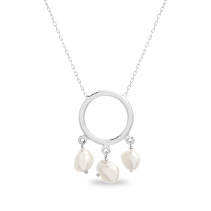 Conjunto arandela con perlas colgantes