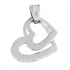 Colgante doble corazon sin piedra