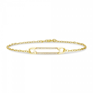 Pulsera alfiler amarilla