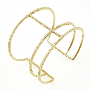 Esclava linea premium, con piedras, amarilla