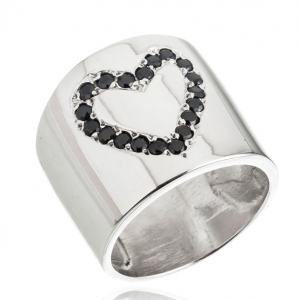 Anillo peter corazon cubic negro