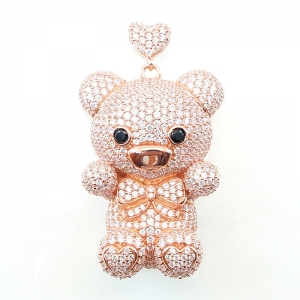 Colgante oso pavee rosado