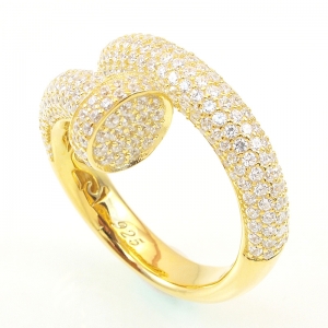 Anillo clavo pavee amarillo