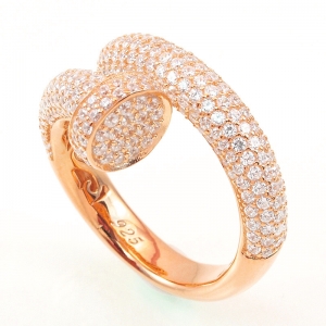 Anillo clavo pavee rosado