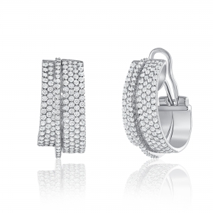 Par aros linea premium, media argolla, ancha, pavee, perno y clip