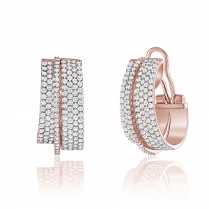 Par aros linea premium, media argolla, ancha, pavee, perno y clip