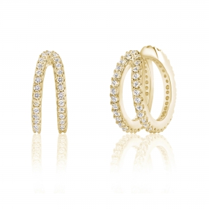 Par aros linea premium , argollas doble , amarillos, ajustables