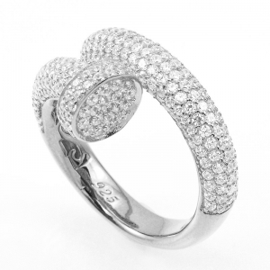 Anillo clavo pavee blanco
