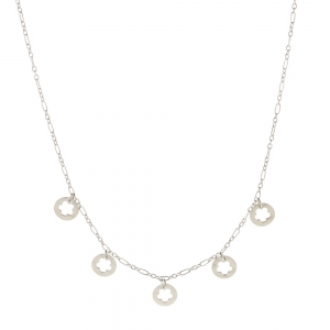 Conjunto 5 dijes circulos con flor 