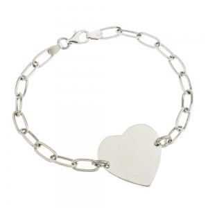 Pulsera eslabonada con corazon en el centro