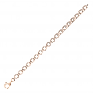 Pulsera linea premium, eslabonada pave, color rosado