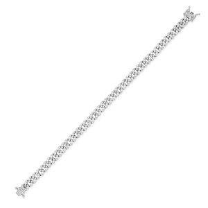 Pulsera cuban link con piedras , ancho 6 mm, cierre cajon 