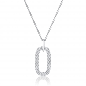 Conjunto oval piedras blancas