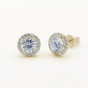 Par aros linea premium, redondos, pegados, amarillos