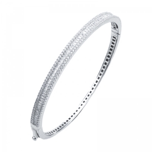 Pulsera linea premium, esclava, piedras baguettes, cierre cajon