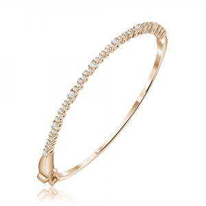 Pulsera linea premium, esclava con piedras pequeñas, rosada