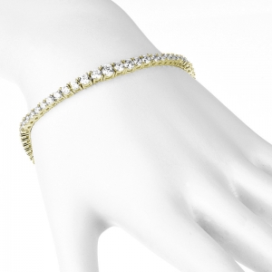 Pulsera tennis, con piedras de mayor a menor, amarilla