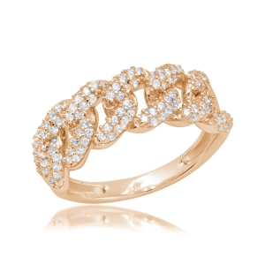 Anillo medio sin fin grumet pavee rosado 