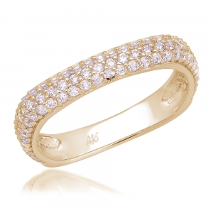 Anillo medio sin fin linea premium, cuadrado ,rosado