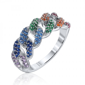Anillo medio sin fin eslabonado multicolor