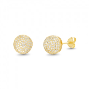 Par aros bolita de fuego, 10 mm, amarillos
