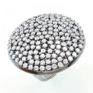 Anillo linea premium, circulo pavee con rodio negro