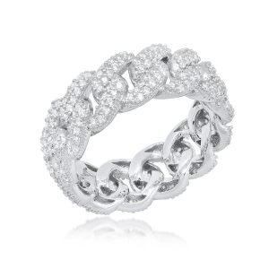 Anillo linea premium, sin fin, grumet , pavee