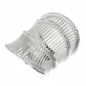 Anillo linea premium, alargado, calado, con piedras