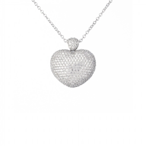 Conjunto linea premium corazon pavee, calado detras