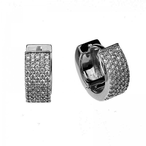 Par aros linea Premium, argollas, chatas, pavee, rodio negro. Diametro interno aprox 10 mm