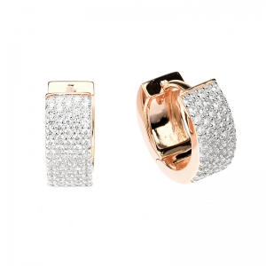 Par aros linea Premium, rosado, argollas, chatas, con frente blanco. Diametro interno aprox: 10 mm