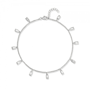 Pulsera con piedras baguettes colgantes