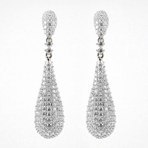 Par aros linea premium, colgantes, gota pavee