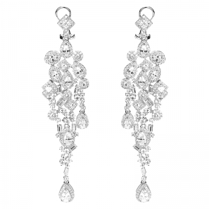Par aros linea premium, piedras baguettes, carre y redondas, cierre pasante y clip