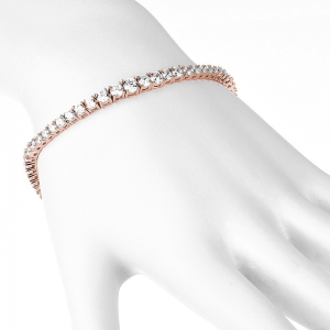 Pulsera tenis. 3mm , rosada