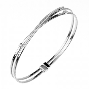 Pulsera linea premium, doble hilo retorcido, con barrita de piedras