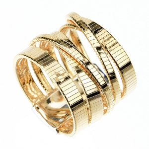 Anillo linea premium, hilo retorcido, amarillo