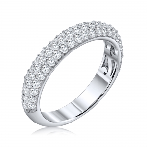 Anillo linea premium, medio sin fin pavee