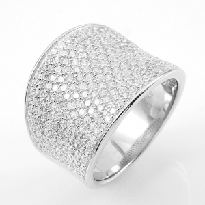 Anillo linea premium, hundido, pavee