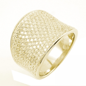 Anillo linea premium, hundido, pavee, amarillo