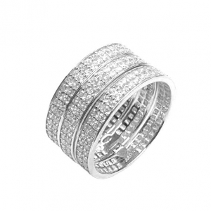 Anillo linea premium, medio sin fin, triple, con movimiento