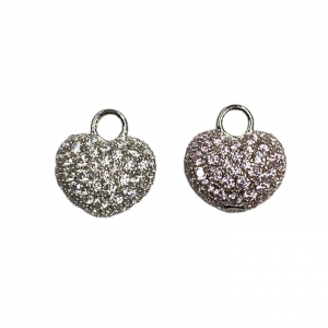 Dije Monona Glam corazon bicolor pavee (Blanco/ rosa)