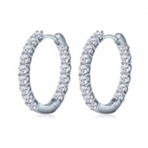 Par aros linea premium, argollas con piedras internas y externas