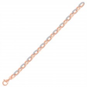 Pulsera linea premium, eslabones lisos con y sin piedra , rosada
