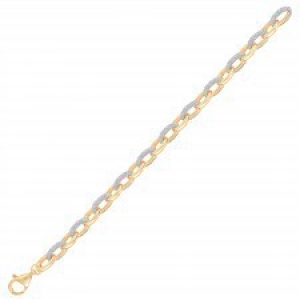 Pulsera linea premium, eslabones lisos con y sin piedra , amarilla