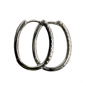 Par aros Monona Glam oval Plateados